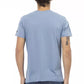 Light Blue Cotton Men T-Shirt