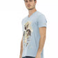 Light Blue Cotton Men T-Shirt