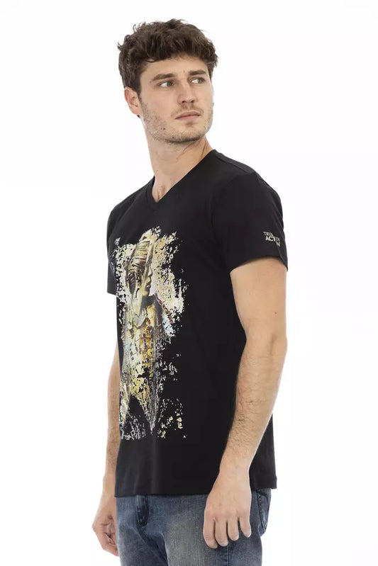 Black Cotton Men T-Shirt