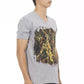 Gray Cotton Men T-Shirt