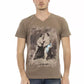 Brown Cotton Men T-Shirt