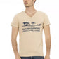 Beige Cotton Men T-Shirt