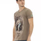 Brown Cotton Men T-Shirt