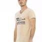 Beige Cotton Men T-Shirt