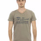 Brown Cotton Men T-Shirt