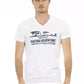 White Cotton Men's V-Neck T-Shirt