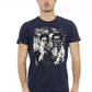 Blue Cotton Men T-Shirt