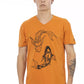 Orange Cotton Men T-Shirt