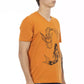 Orange Cotton Men T-Shirt