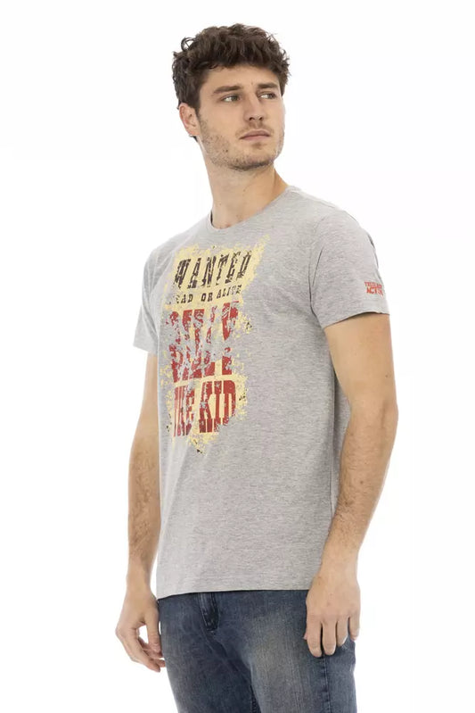 Gray Cotton Men T-Shirt