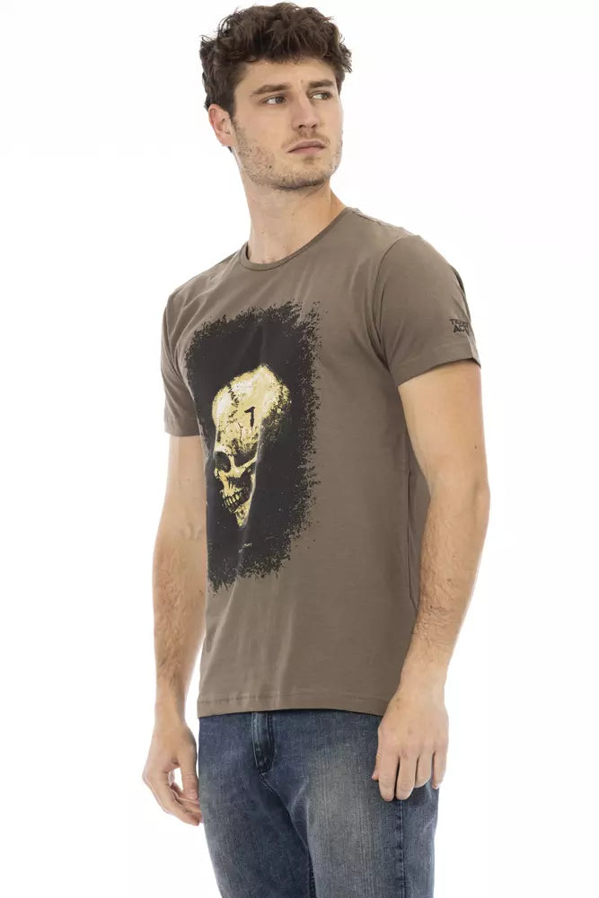 Brown Cotton Men T-Shirt