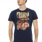 Blue Cotton Men T-Shirt