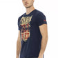 Blue Cotton Men T-Shirt