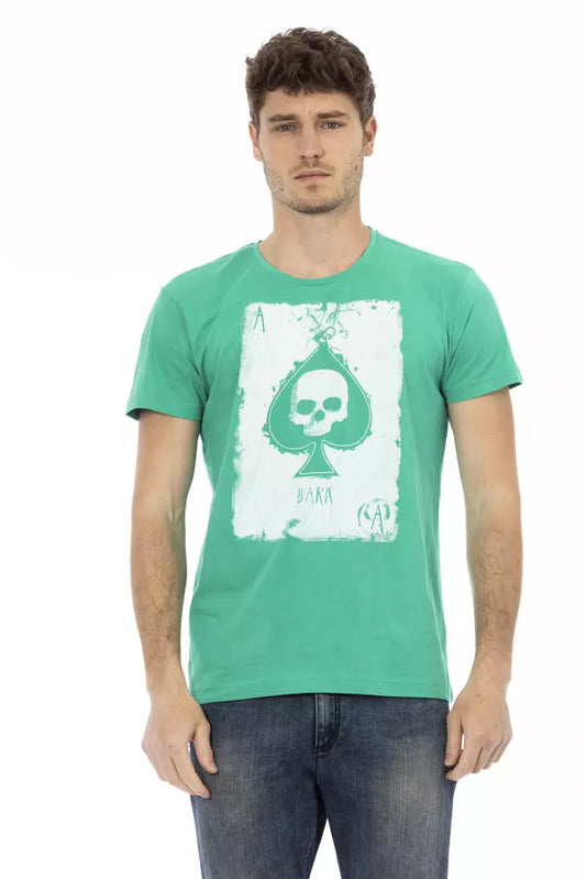 Green Cotton Men T-Shirt