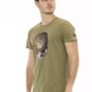 Green Cotton Men T-Shirt