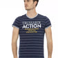 Blue Cotton Men T-Shirt