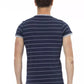 Blue Cotton Men T-Shirt