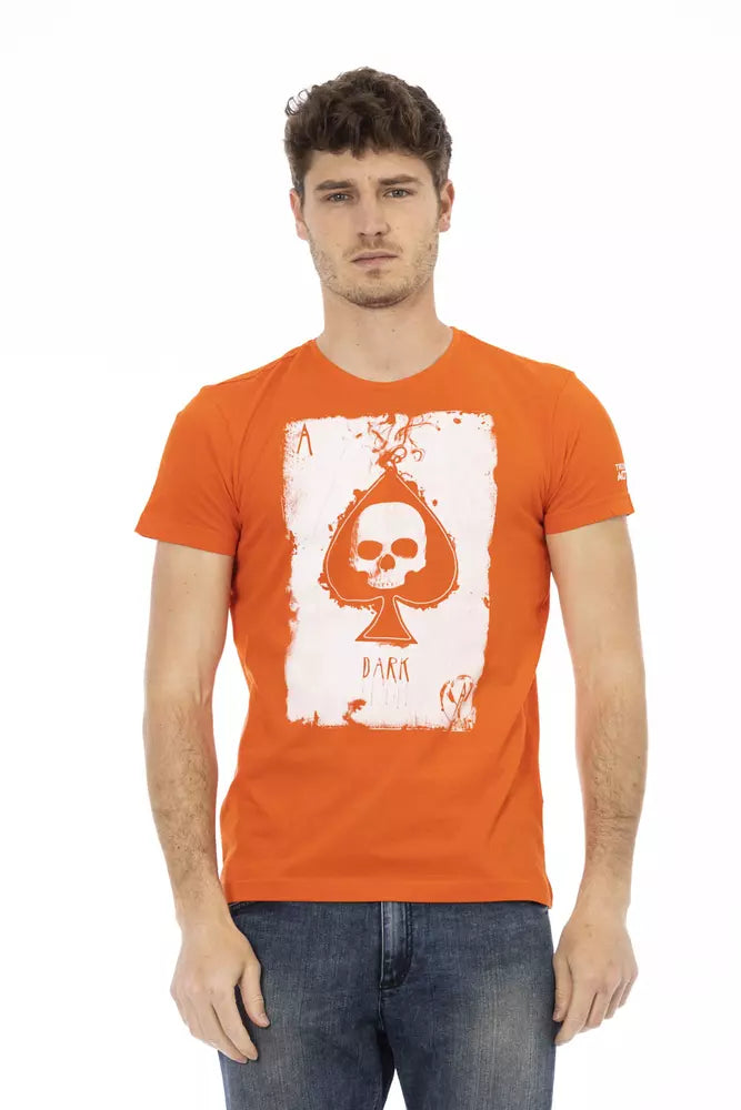 Orange Cotton Men T-Shirt