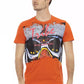 "Orange Cotton Men T-Shirt"