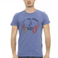 Blue Cotton Men T-Shirt