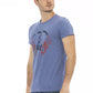 Blue Cotton Men T-Shirt