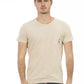 Beige Cotton Men T-Shirt