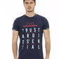 Blue Cotton Men T-Shirt