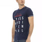 Blue Cotton Men T-Shirt