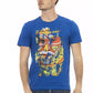 Blue Cotton Men T-Shirt