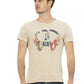 Beige Cotton Men T-Shirt