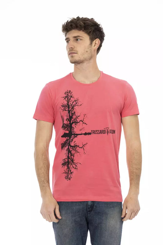 Pink Cotton Men T-Shirt