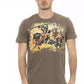 Brown Cotton Men T-Shirt