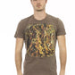 Brown Cotton Men T-Shirt