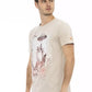 Beige Cotton Men T-Shirt