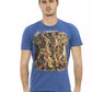 Blue Cotton Men T-Shirt