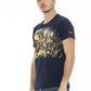 Blue Cotton Men T-Shirt