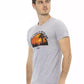 Gray Cotton Men T-Shirt