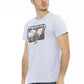 Light Blue Cotton Men T-Shirt