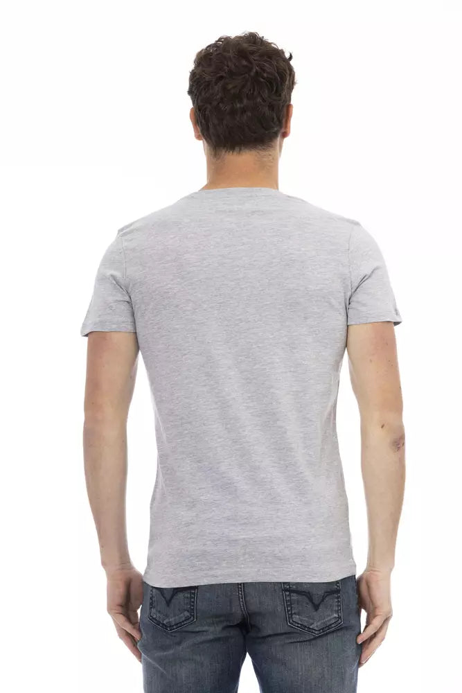 Gray Cotton Men T-Shirt