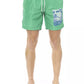 Green Polyester Men Swim Short