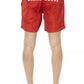 Red Polyester Men Swim Short