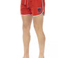 Red Polyester Men Swim Short