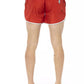 Red Polyester Men Swim Short