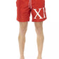 Red Polyester Men Swim Short