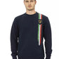 Blue Cotton Men Sweater