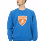 Blue Cotton Men Sweater