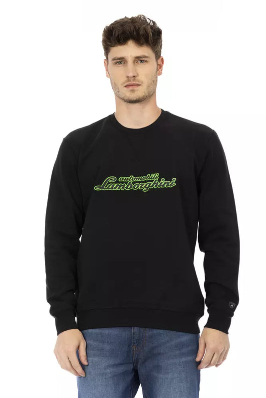 Black Cotton Men's Sweater