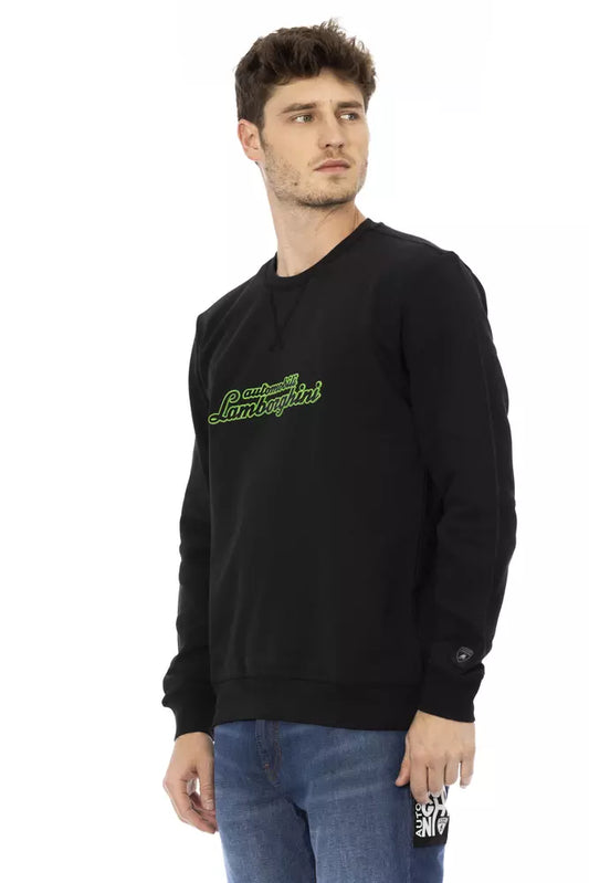 Black Cotton Men Sweater