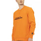 Orange Cotton Men Sweater