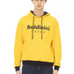 Yellow Cotton Men Hoodie